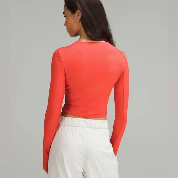 🦋3xHP!!🦋 Lululemon | NWT Cropped Tight-Fit Lined Long-Sleeve Shirt - Picture 3 of 12